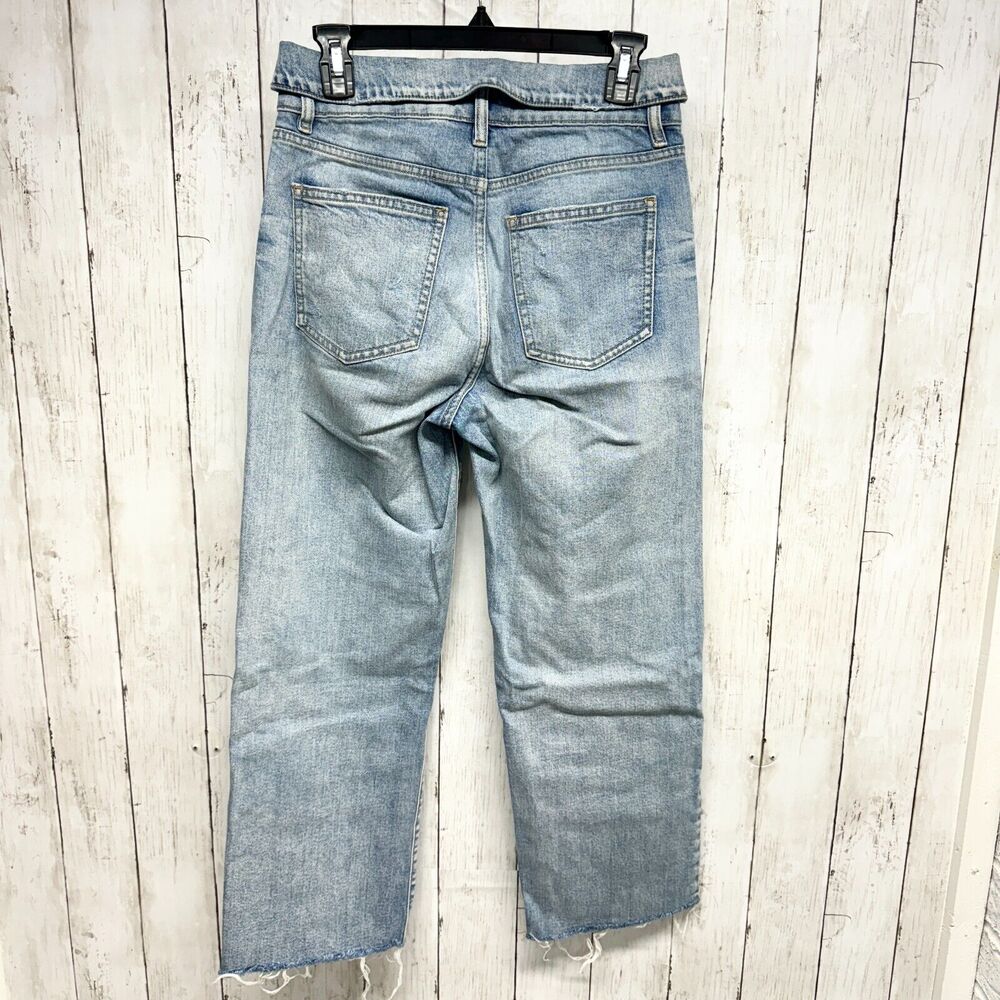 Pistola Jeans Women Size 27 Distressed Wide Leg Cotton High Waisted‎ Rolled Hem - Picture 4 of 4